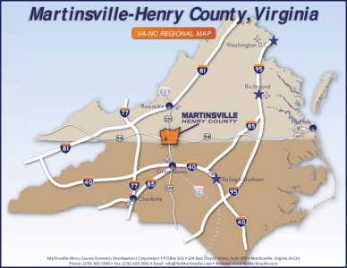 Martinsville-Henry County,Virginia VA-NC REGIONAL MAP Washington D.C. Richmond Roanoke