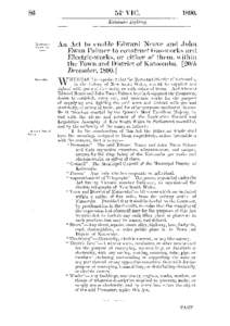 A n Act to enable Edward Neave and J o h n E w a n Palmer to construct Gas-works and Electric-works, or either of them, within the Town and District of Katoomba. [20th December, [removed]WHEREAS