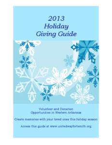 2013 Holiday Giving Guide Volunteer and Donation Opportunities in Western Arkansas