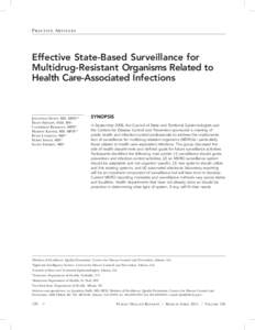 Practice Articles  Effective State-Based Surveillance for Multidrug-Resistant Organisms Related to Health Care-Associated Infections