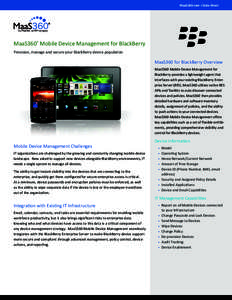 Computing / Mobile technology / Mobile computers / BlackBerry / BlackBerry Enterprise Server / Mobile device management / Enterprise mobility management / Personal digital assistant / Mobile business intelligence / Technology / Information appliances / Software