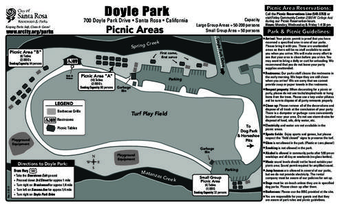 Doyle Park  700 Doyle Park Drive • Santa Rosa • California Picnic Areas