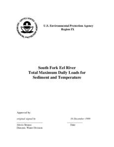 Six Rivers National Forest / Eel River / Mendocino National Forest / Total maximum daily load / Salmon / SPAWN / Cedar Creek / Humboldt Redwoods State Park / Middle Fork Eel River / Geography of California / Geography of the United States / Geography of Indiana