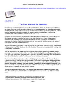 John 15:1– 11 The True Vine and the Branches