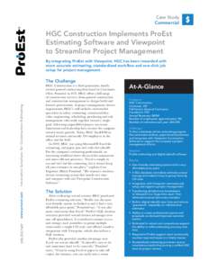 Case Study Commercial HGC Construction Implements ProEst Estimating Software and Viewpoint to Streamline Project Management