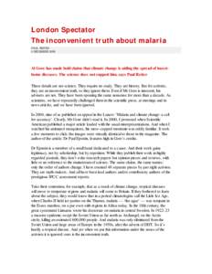 The inconvenient truth about malaria