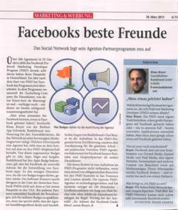 MARKETING k WERBUNG  18. MärzFacebooks beste Freunde Das Social Network legt sein Agentur-Partnerprogramm neu auf