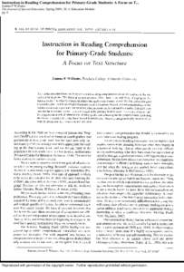 Instruction in Reading Comprehension for Primary-Grade Students: A Focus on T... Joanna P Williams The Journal of Special Education; Spring 2005; 39, 1; Education Module pg. 6  Reproduced with permission of the copyright