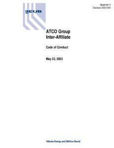 Appendix 5 Decision[removed]ATCO Group Inter-Affiliate Code of Conduct