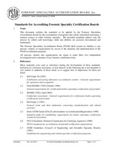 Standards for Accrediting Forensic Specialty Certification Boards