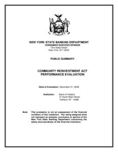 Finance / Financial services / Banking / Loans / Community Reinvestment Act / Commercial mortgage / Commercial bank / Home Mortgage Disclosure Act / Bank / Mortgage industry of the United States / United States federal banking legislation / Financial economics