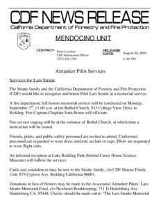 .  MENDOCINO UNIT Ernie Loveless CDF Information Officer[removed]