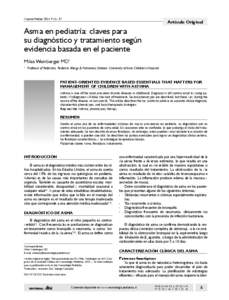 Neumol Pediatr 2014; 9 (1): 5-7  Artículo Original Asma en pediatría: claves para su diagnóstico y tratamiento según