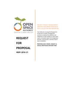 PROJECT: PROJECT MANAGEMENT SERVICES FOR URBAN OPEN SPACE DATA COLLECTION AND REPORTING REQUEST FOR