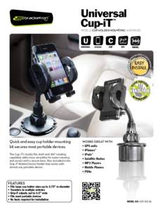 Universal Cup-iT ™ MOBILE CUP HOLDER MOUNTING HARDWARE