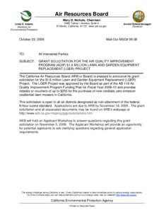 Air Resources Board Mary D. Nichols, Chairman 9480 Telstar • Avenue, Suite 4 El Monte, California[removed]www.arb.ca.gov  Linda S. Adams