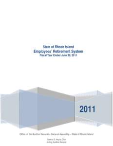 State of Rhode Island  Employees’ Retirement System Fiscal Year Ended June 30, [removed]