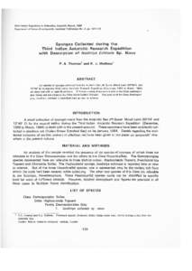 Third Indian Expedition to Antarctica, Scientific Report, 1986 Department of Ocean Development, Technical Publication No . 3, pp[removed]Sponges Collected during the Third Indian Antarctic Research Expedition with Descr