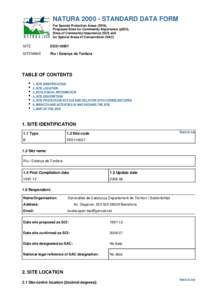 NATURA[removed]STANDARD DATA FORM For Special Protection Areas (SPA), Proposed Sites for Community Importance (pSCI),