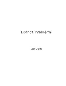 Distinct IntelliTerm ® User Guide  ™