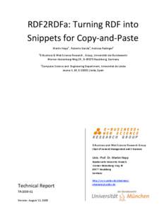    RDF2RDFa: Turning RDF into  Snippets for Copy‐and‐Paste  