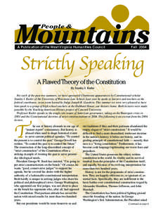 Mountains People & A Publication of the West Virginia Humanities Council  Fall 2004