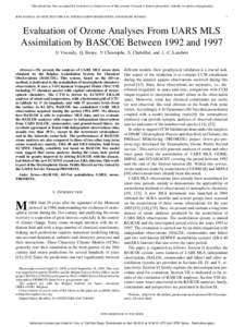 Ozone depletion / Environmental chemistry / Oxygen / Atmosphere / Microwave Limb Sounder / Ozone layer / Ozone / Dobson unit / Polar vortex / Atmospheric sciences / Earth / Meteorology