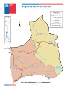 Región de Arica y Parinacota SIMBOLOGÍA Ciudades y Centros Urbanos  Costa, Cursos de Agua