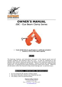 OWNER’S MANUAL  EBC - Eye Beam Clamp Series 