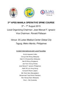 2nd APSS MANILA OPERATIVE SPINE COURSE