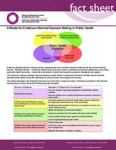 fact sheet A Model for Evidence-Informed Decision Making in Public Health Community Health Issues, Local Context  Community and Political