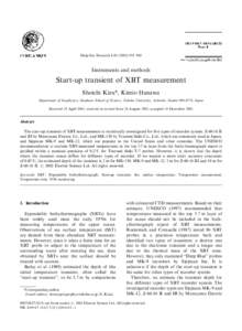 Deep-Sea Research I[removed]–940  Instruments and methods Start-up transient of XBT measurement Shoichi Kizu*, Kimio Hanawa