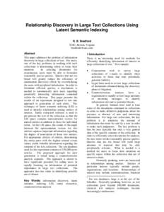 Using Latent Semantic Indexing to Discover Interesting Relations in Large Text Collections