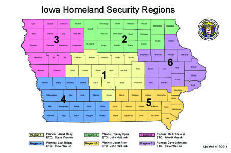 Iowa Homeland Security Regions Lyon Osceola  Dickinson
