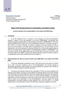 United Nations System / Jiu / United Nations Office at Geneva / Joint Inspection Unit / Office of the United Nations High Commissioner for Human Rights / United Nations / United Nations Development Group / World Tourism Organization