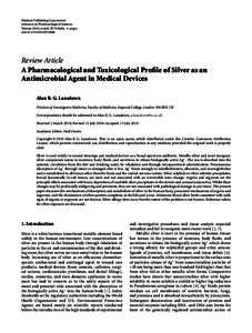 Hindawi Publishing Corporation Advances in Pharmacological Sciences Volume 2010, Article ID[removed], 16 pages doi:[removed][removed]Review Article