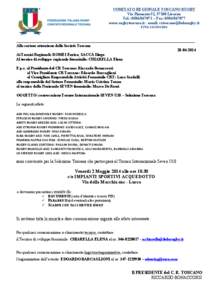 COMITATO REGIONALE TOSCANO RUGBY Via Piemonte 52, 57100 Livorno Tel.: [removed] – Fax: [removed]