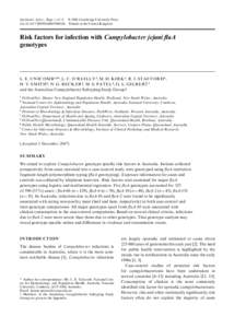 Risk factors for infection with Campylobacter jejuni flaA genotypes