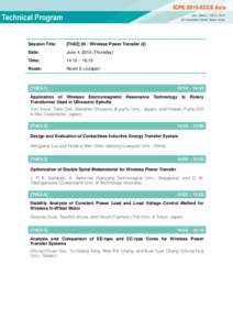 Session Title:  [ThE2] 05 : Wireless Power Transfer (2) Date: