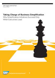 SAP Thought Leadership Paper Future of Work Taking Charge of Business Simplification  © 2015 SAP SE or an SAP affiliate company. All rights reserved.