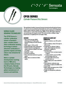 CPOS SERIES  Cylinder Pressure Only Sensors WORLD CLASS SENSING TECHNOLOGY