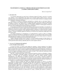 TRANSPARENCIA JUDICIAL Y PROTECCIÓN DE DATOS PERSONALES