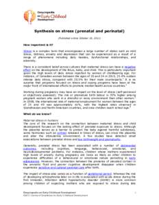 Encyclopedia - Synthesis - Stress (prenatal and perinatal)