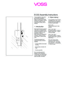 B 203 Assembly instructions These assembly instructions are intendet of qualified fitters for auxiliary pneumatic systems, fuel systems, central lubrication systems and air