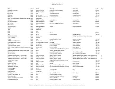 Liste de films de A à Z  Titre Annéejours ensemble 2009
