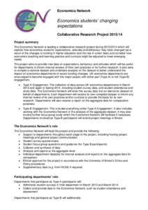 Economics Network  Economics students’ changing expectations Collaborative Research ProjectProject summary
