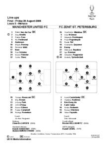 Line-ups Final - Friday 29 August 2008 Louis II - Monaco