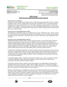 Gill Livestock Draft Permit to Install and Draft Permit to Operate General overview of the farm Gill Livestock is an existing livestock facility located at 3180 Davis Road, London, Ohio[removed]It is situated in Madison C