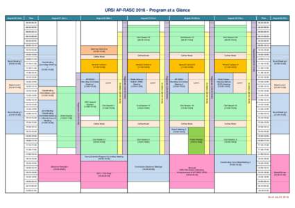 URSI AP-RASCProgram at a Glance August 20 (Sat.) Time  August 21 (Sun.)