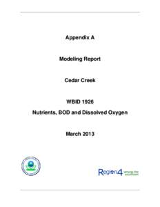 TMDL Modeling Report: WBID 1926 Cedar Creek